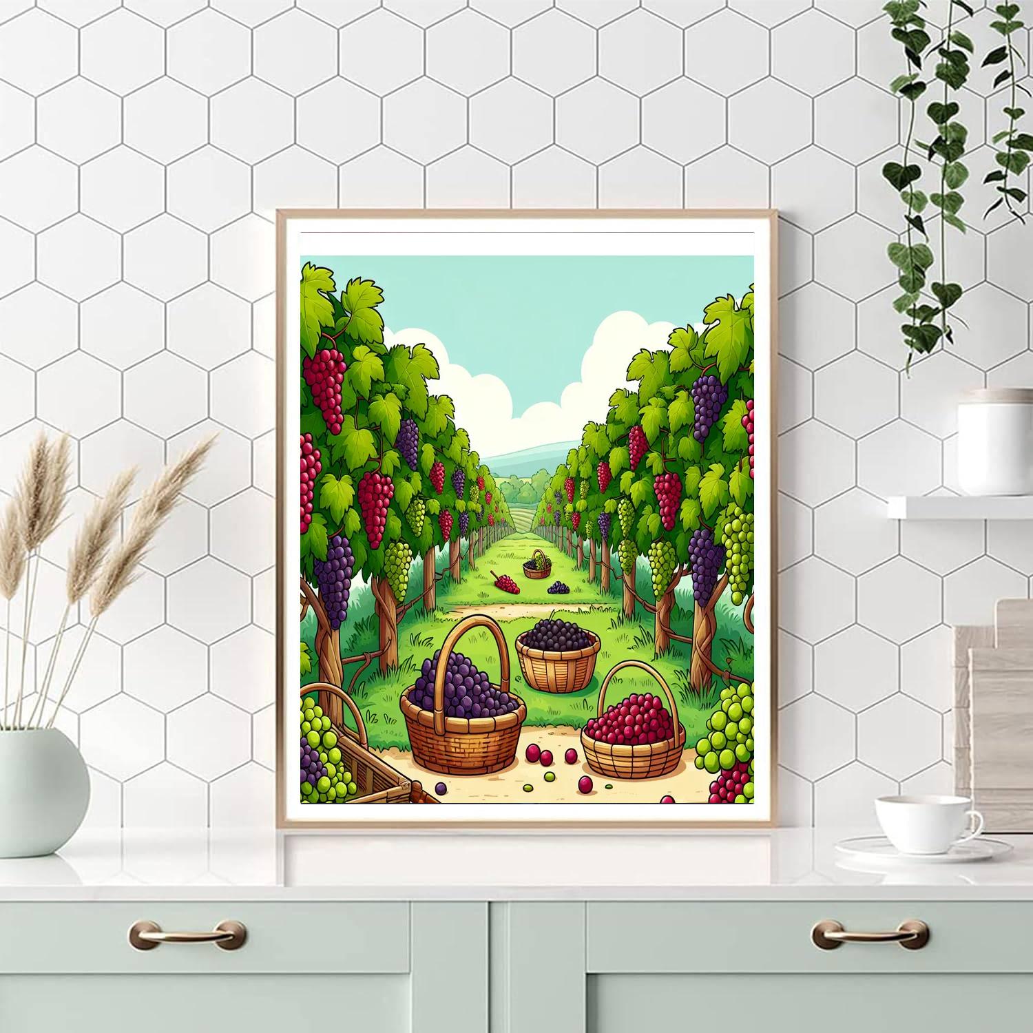 Lush Vineyard Voyage Number Painting