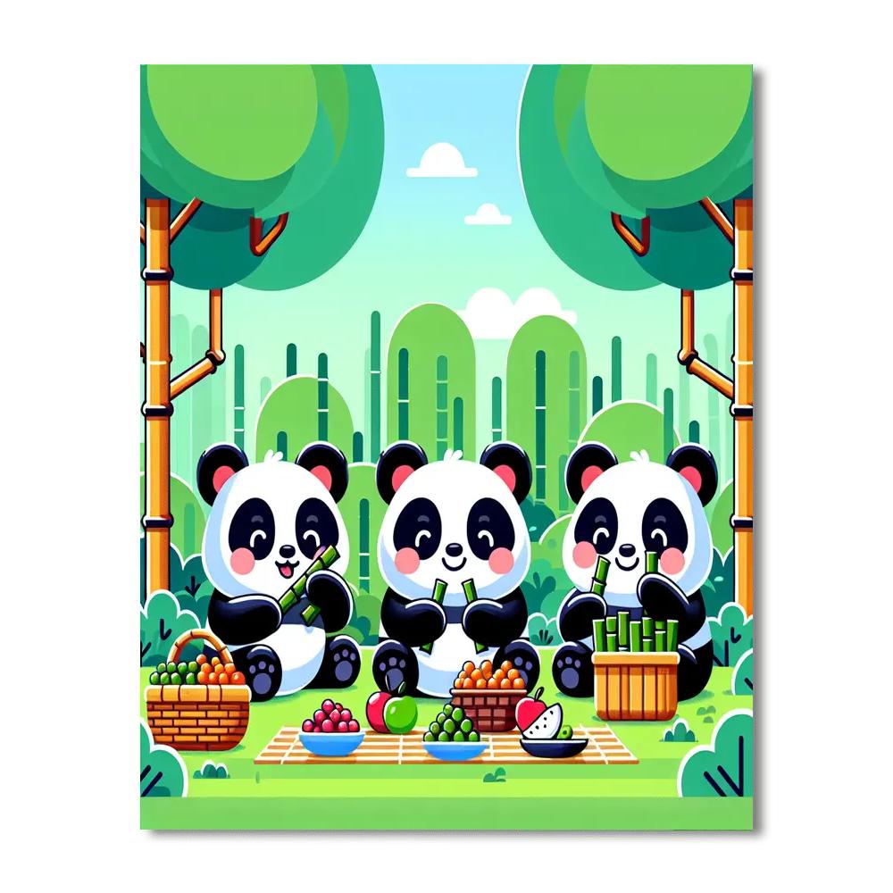 Panda Paradise Picnic Paint By Numbers