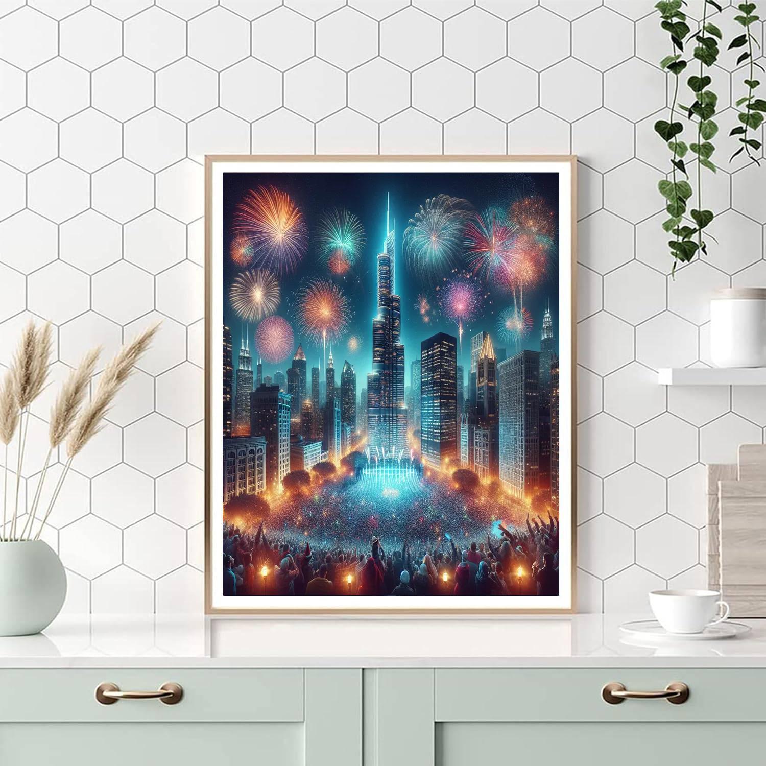 Taipei 101 New Year’s Eve Fireworks - Taipei Painting Number Kit