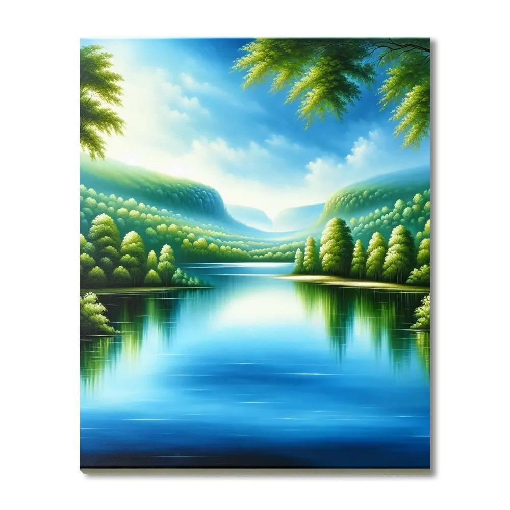 Serene Reflection In The Lake DIY Paint By Numbers