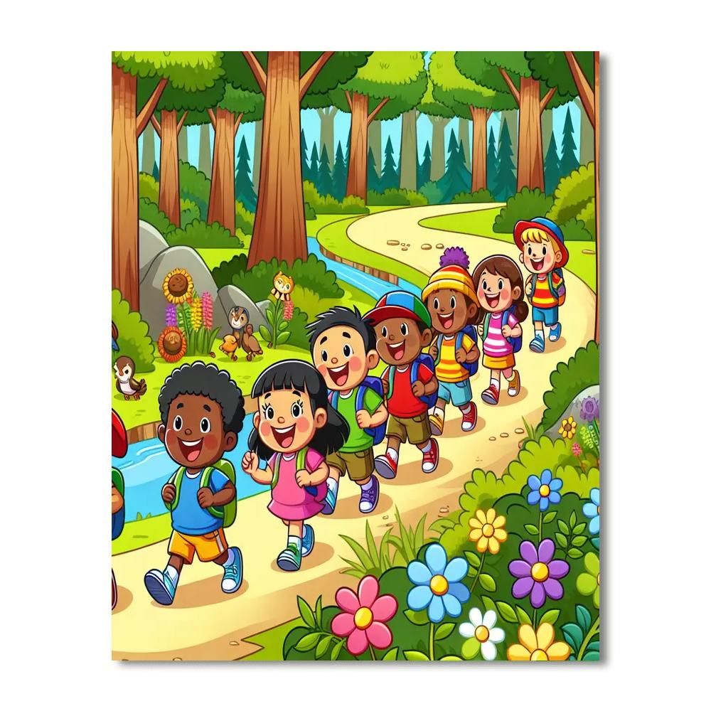 Joyful Nature Hike Paint By Numbers Art