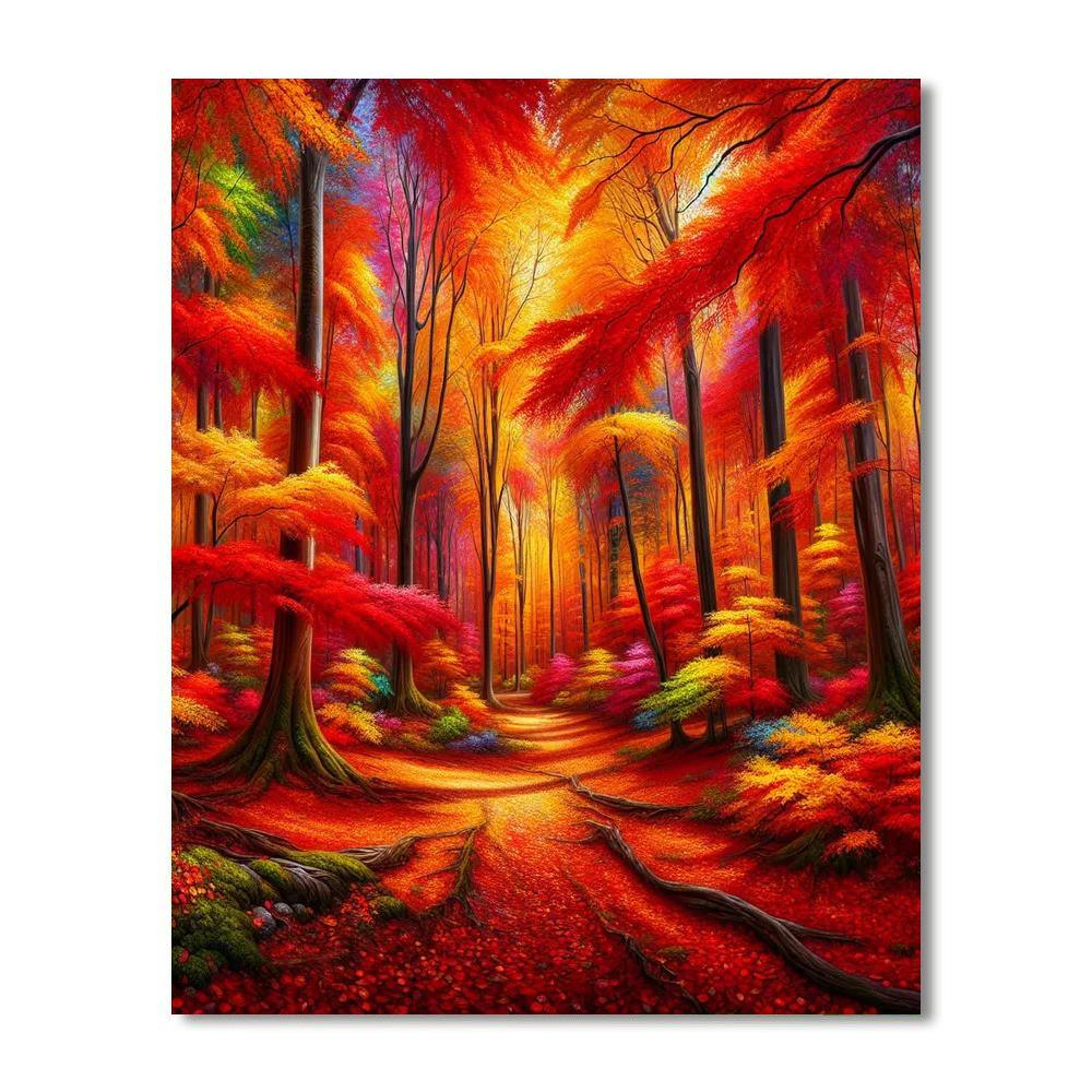 Majestic Autumn Woods Paint By Numbers Kits