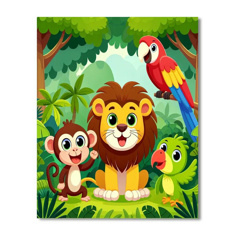 Charming Jungle Safari DIY Paint By Numbers