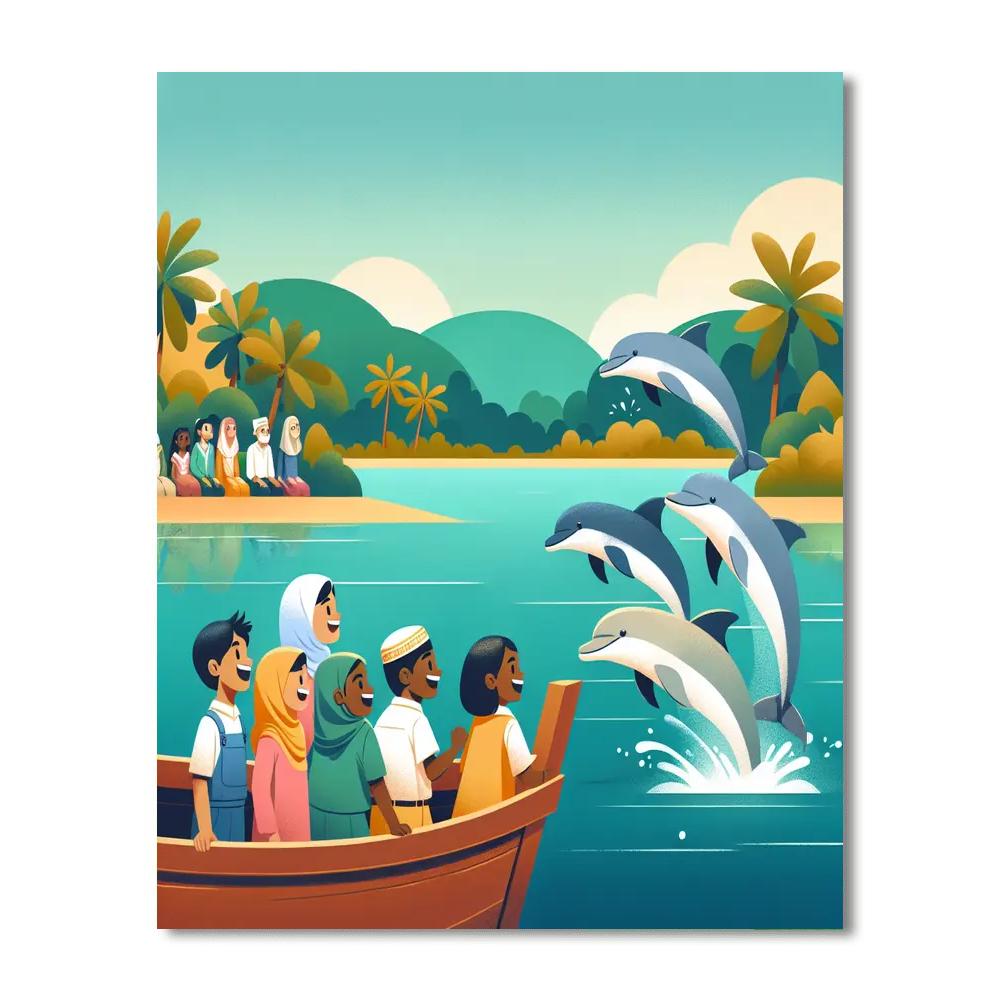 Dreamy Dolphin Lagoon Numbered Painting Kits