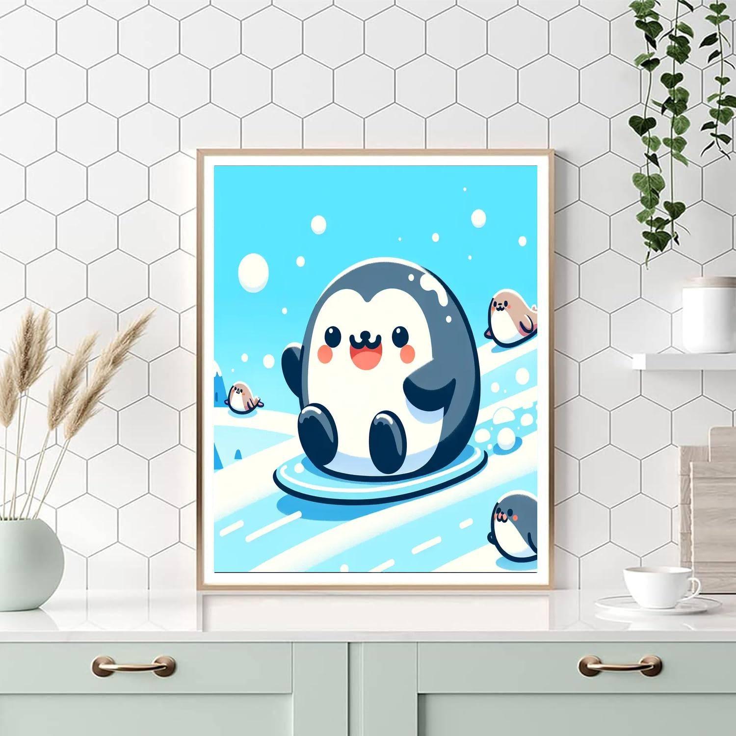 Brave Little Penguin Paint By Numbers Art
