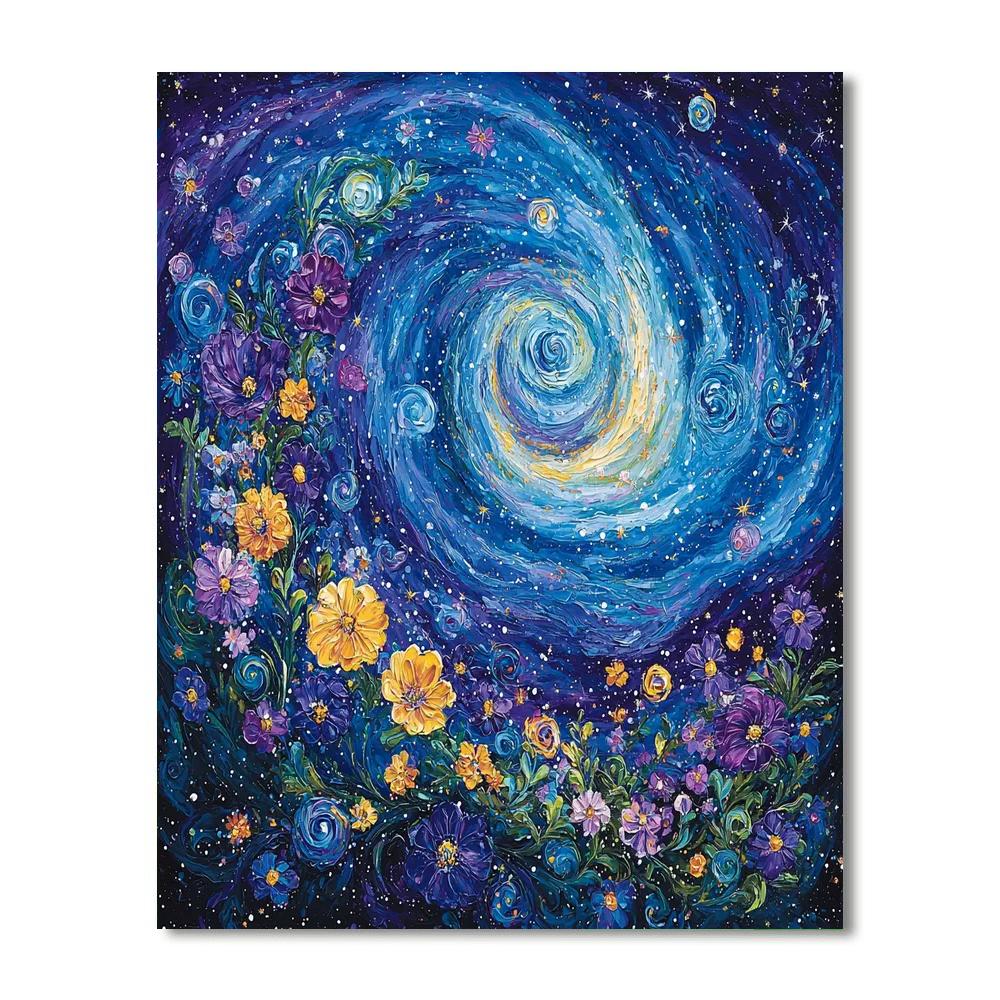 Vincent Van Gogh Inspired Galactic Flora Symphony  Painting Number Kit