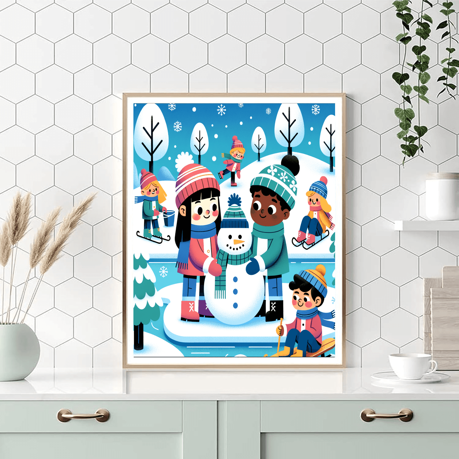 Playful Winter Wonderland Painting By Numbers Kit