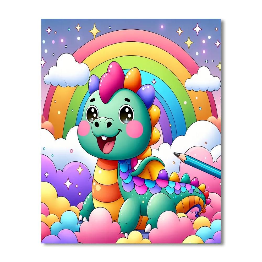 Giggles The Friendly Dragon Number Painting