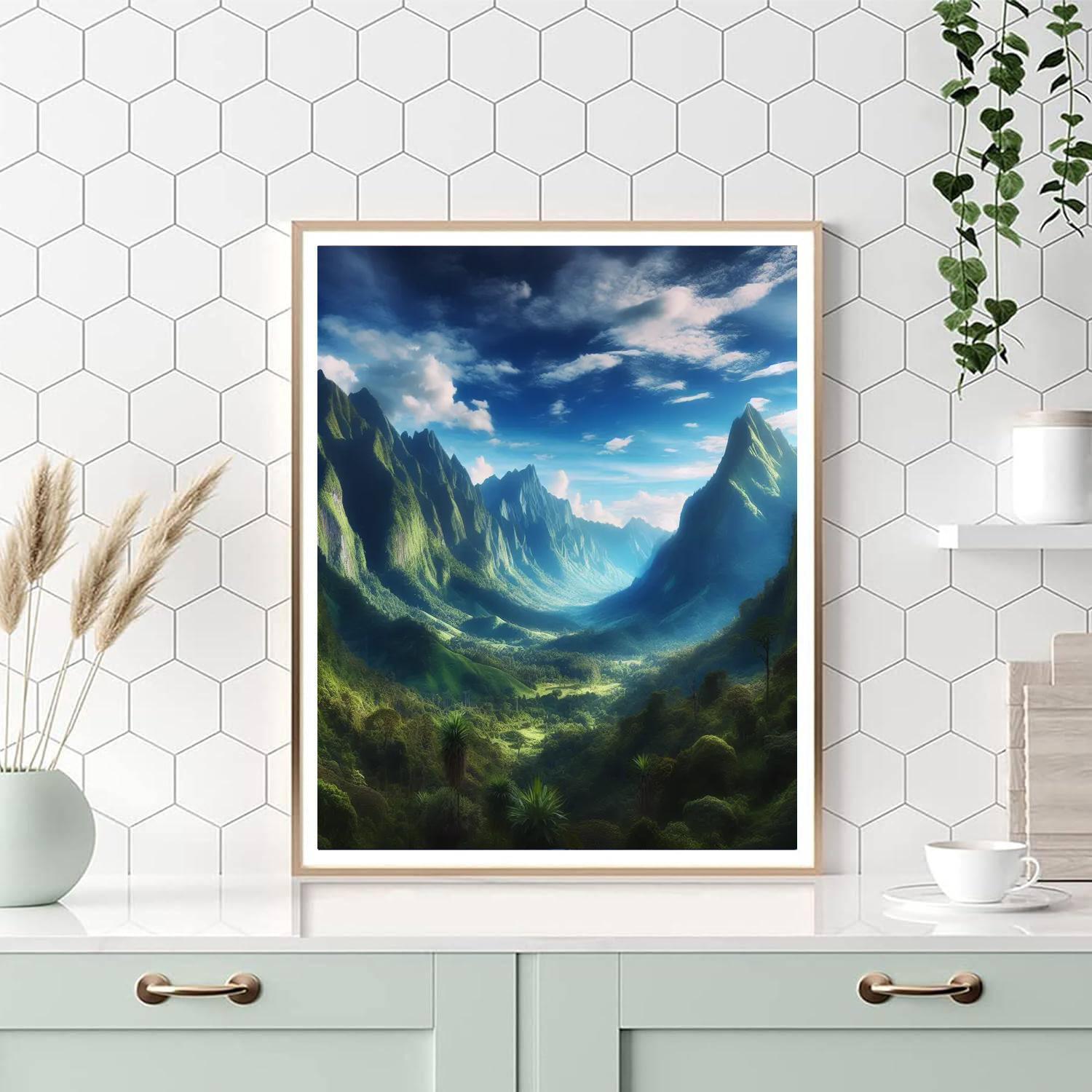 Mountain Valley Serenity Paint By Numbers Art