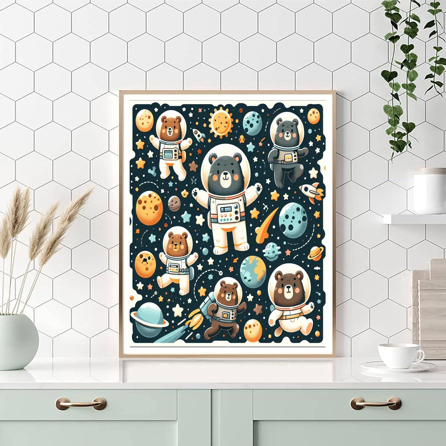 Adventurous Space Bears Painting By Numbers Kit