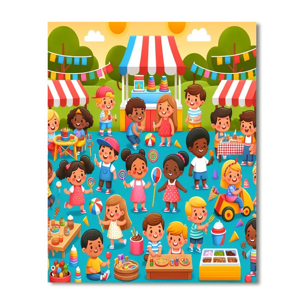 Colorful Friendship Festival Painting Number Kit
