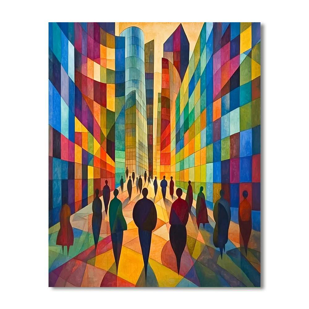 Umberto Boccioni Inspired Dynamic Metropolis Streets  Paint By Numbers