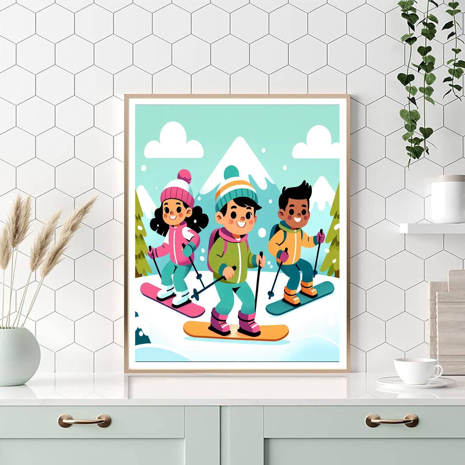 Winter Sports Adventure Number Painting