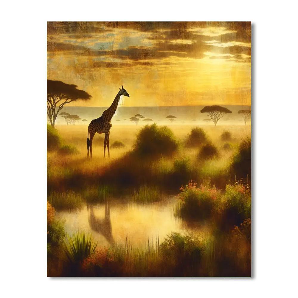 Giraffe's Graceful Heights Paint By Number