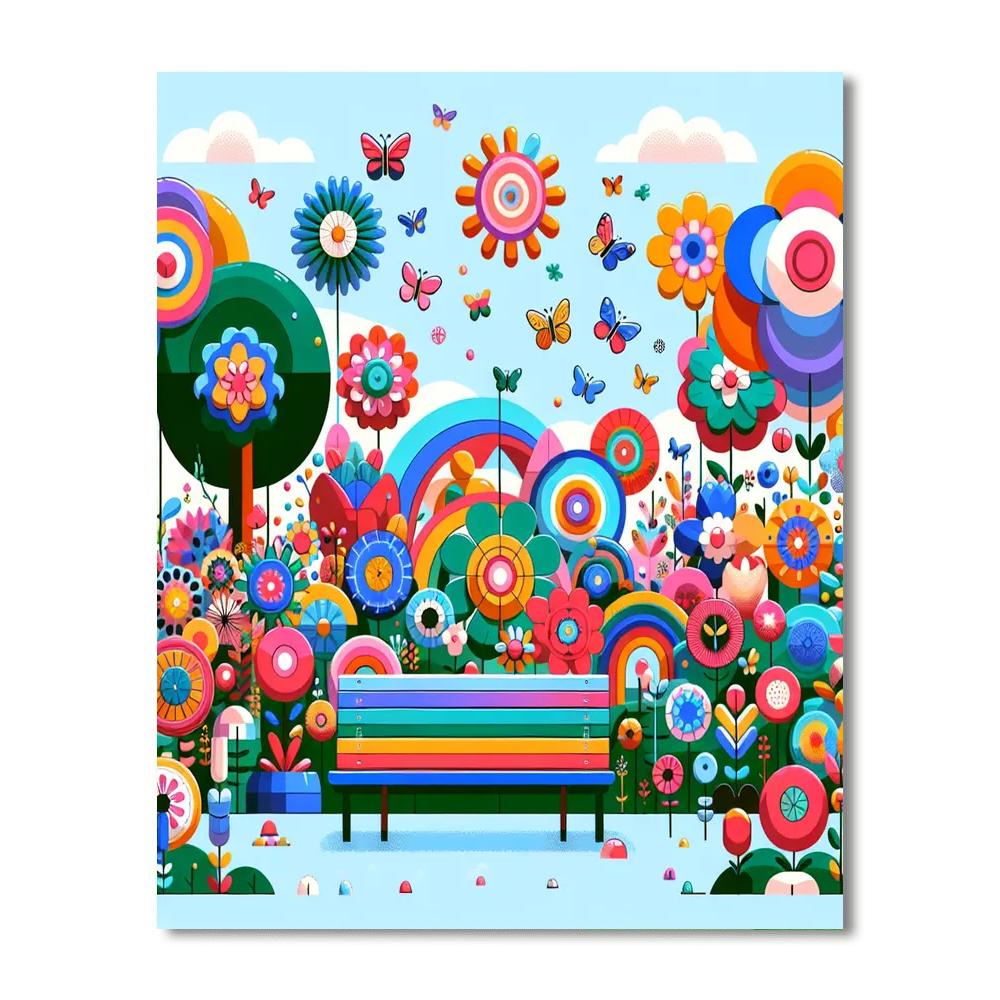 Garden Flower Festival Painting By Numbers Kit