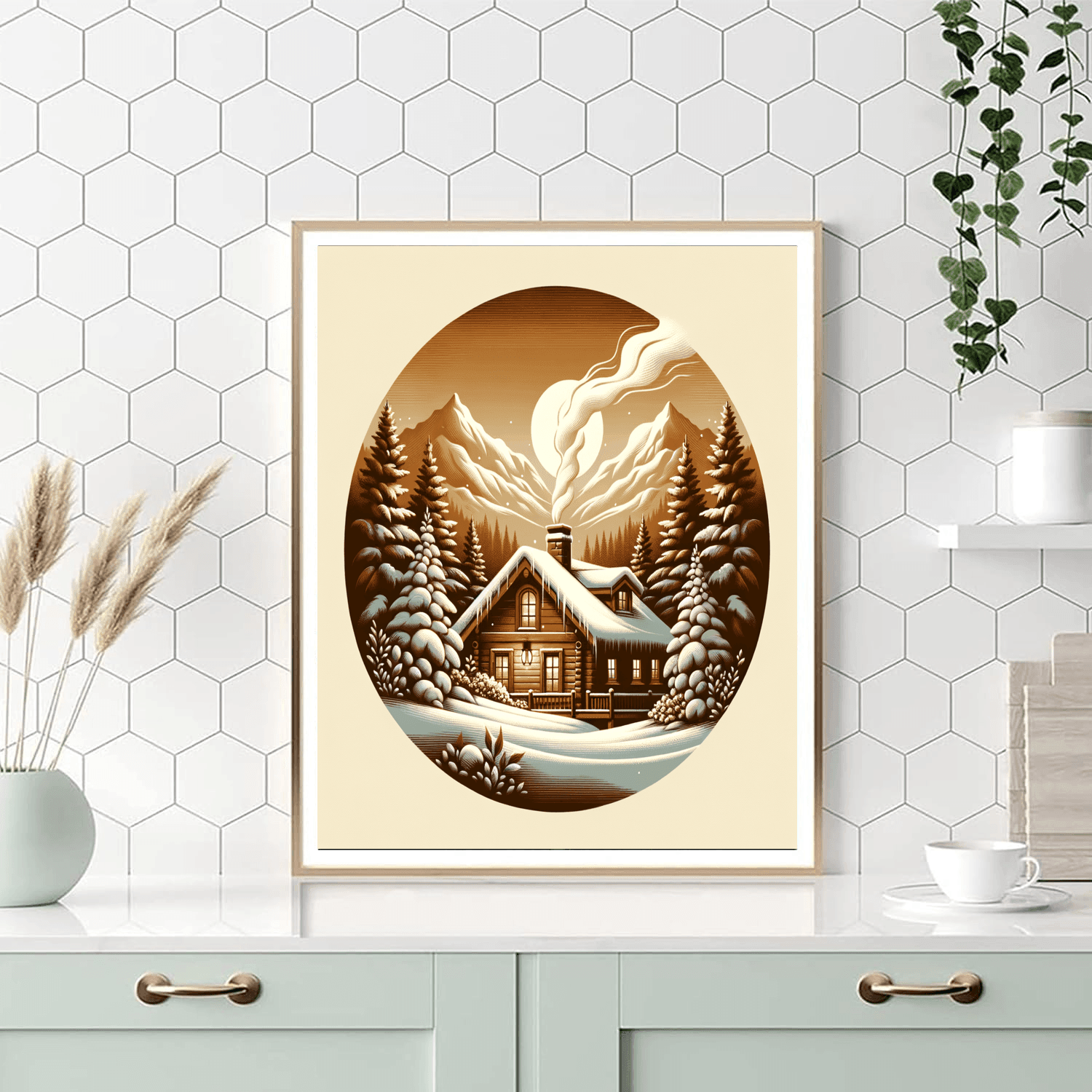 Cozy Mountain Cabin DIY Paint By Numbers