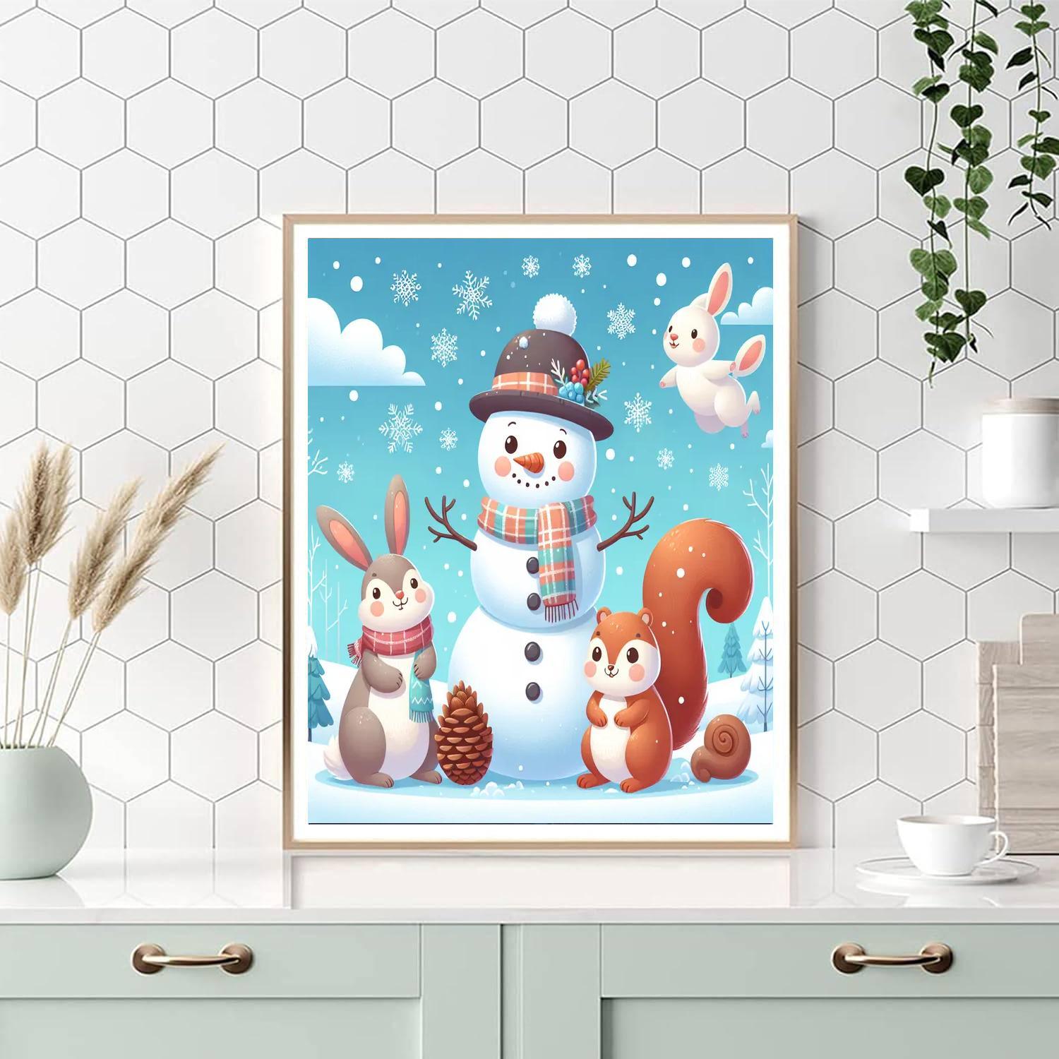 Frosty Friends Paint By Numbers Art
