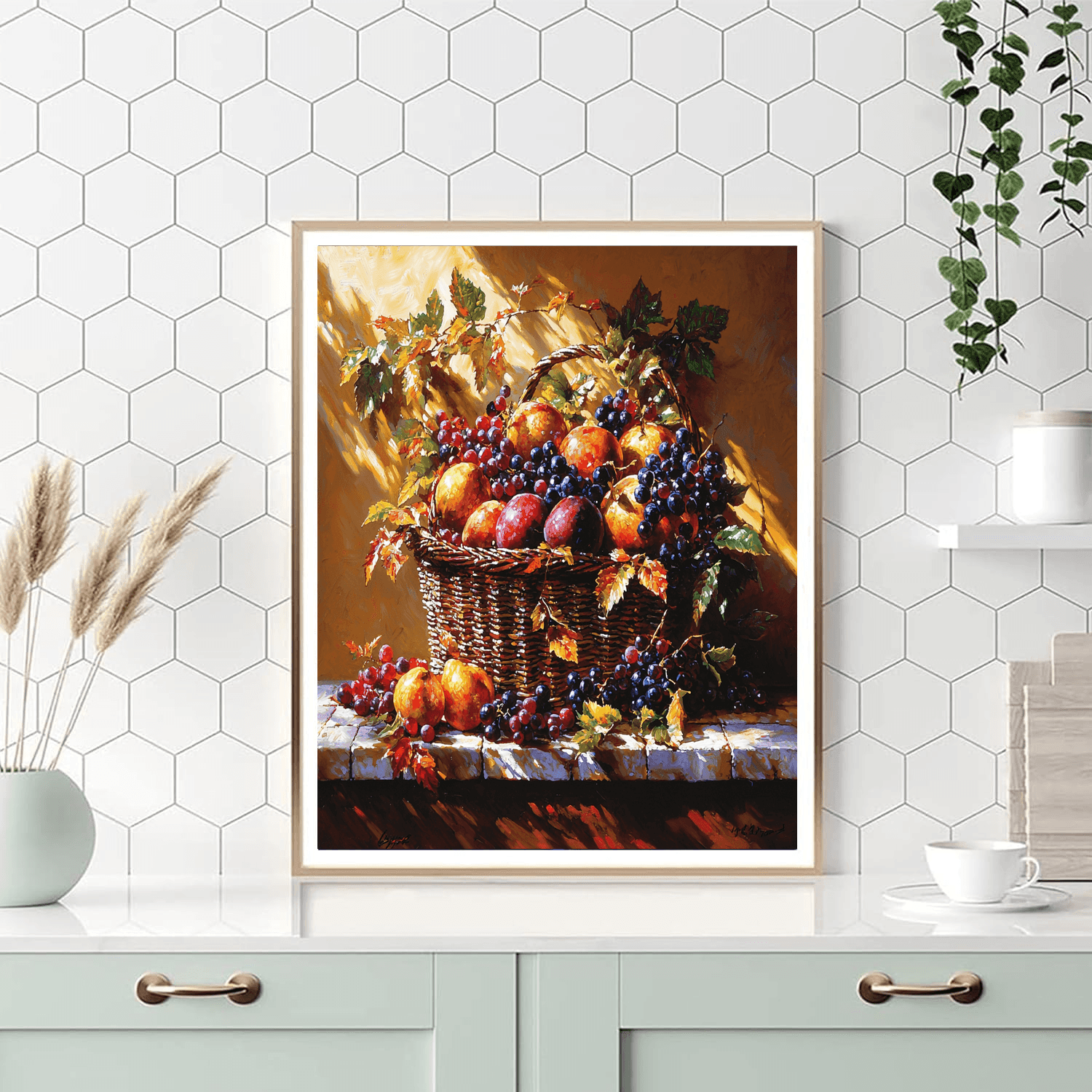 Caravaggio Inspired The Fruit Basket In Baroque Light  Paint By Numbers