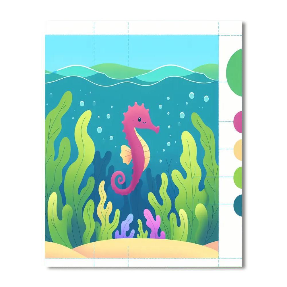 Sassy Seahorse Safari Number Painting