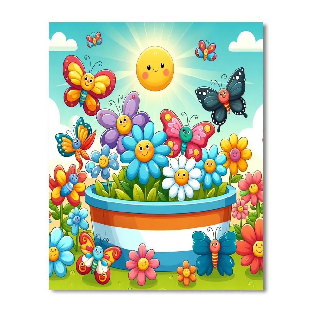 Cheerful Butterfly Celebration Paint By Numbers Art