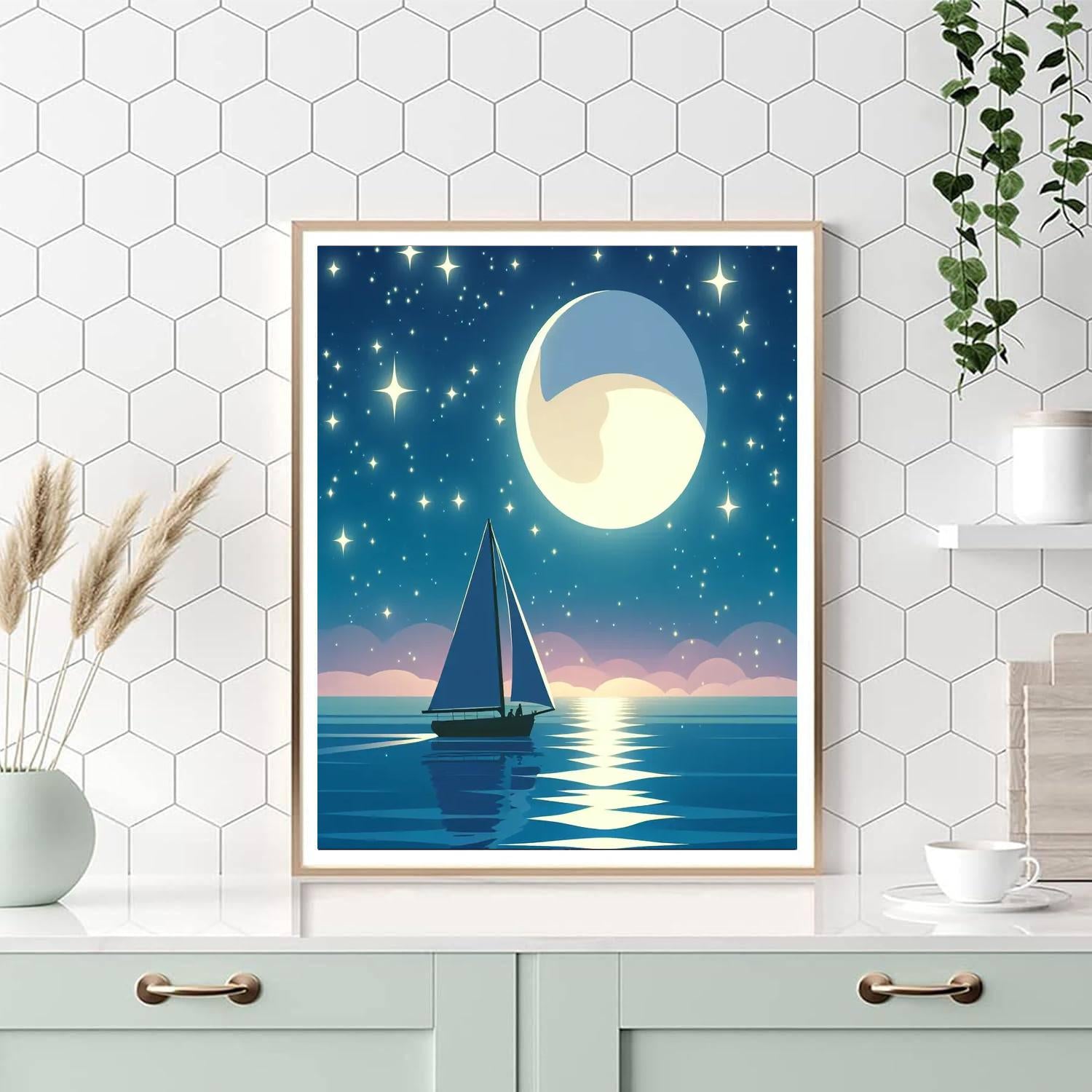 Moonlit Magic Voyage Number Painting