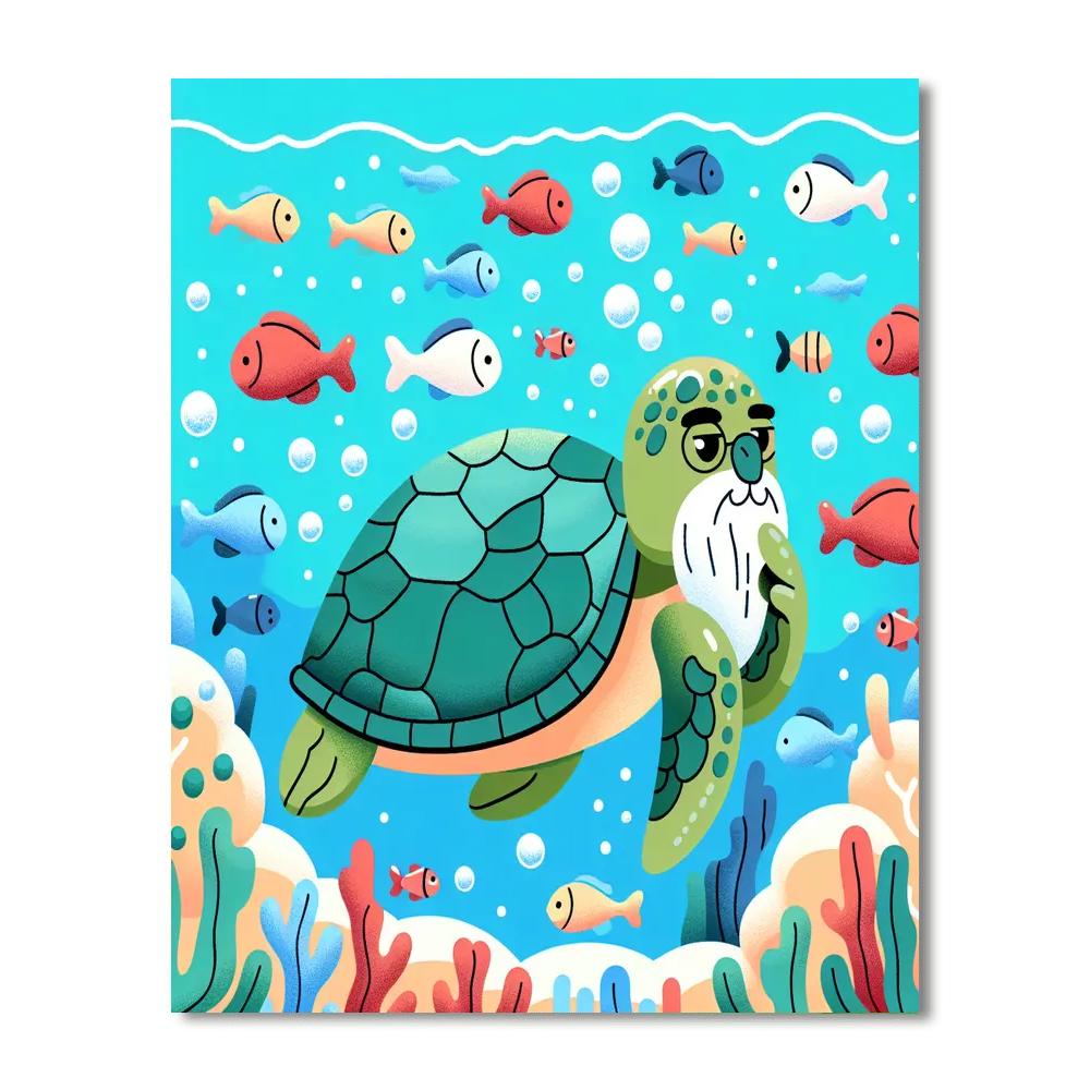 Wise Turtle's Coral Reef Paint By Color