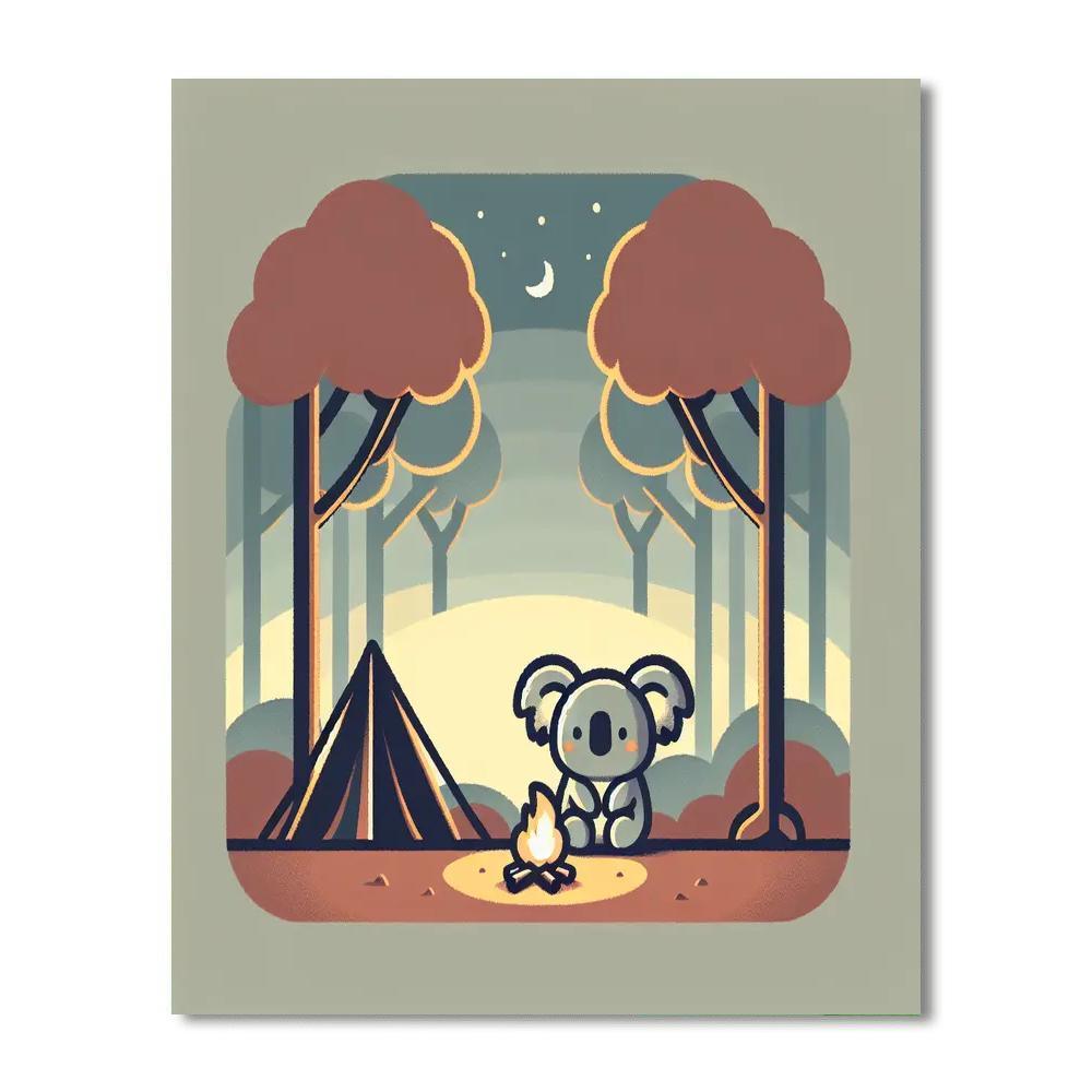Cuddly Koala Campout Paint By Color