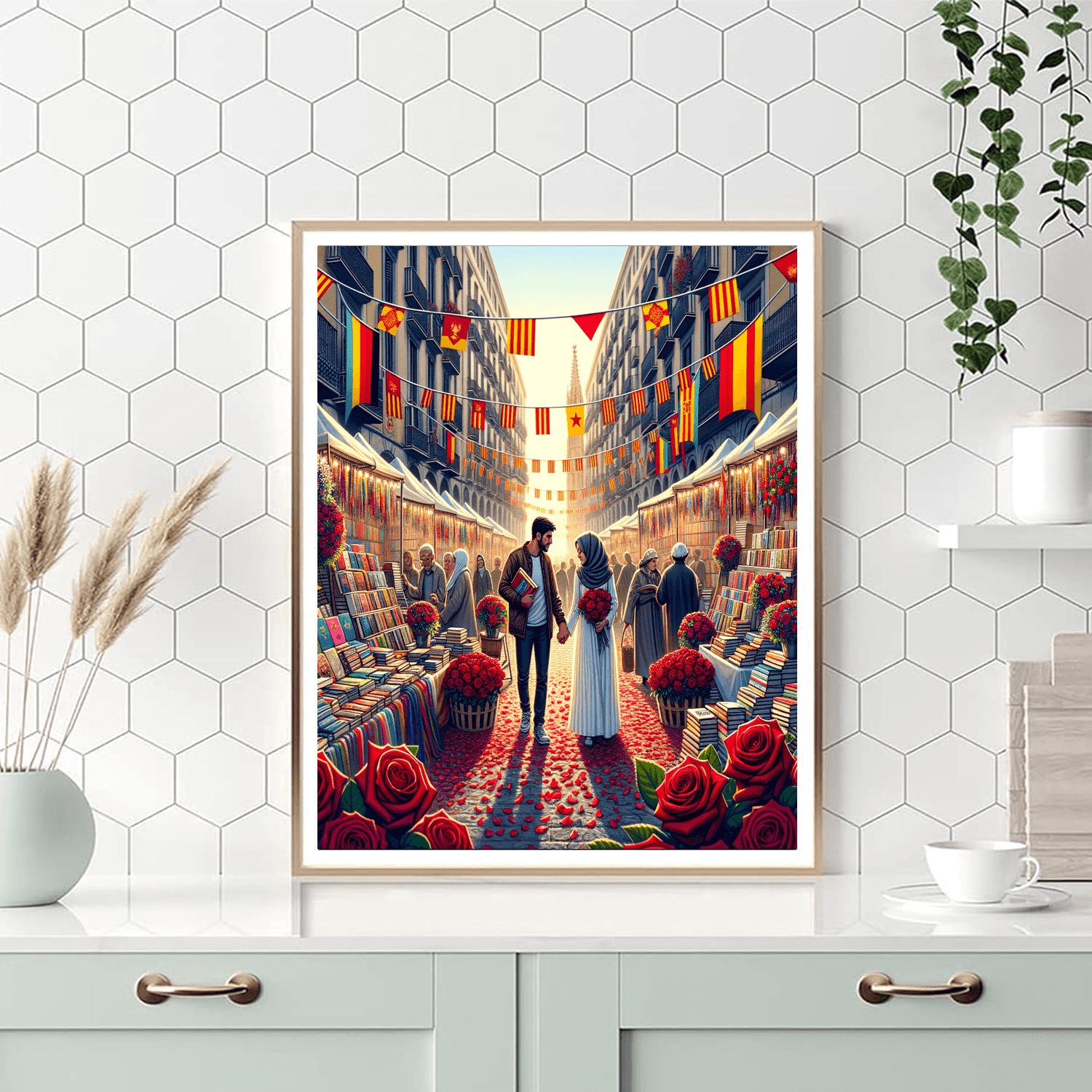 Diada De Sant Jordi - Barcelona Painting By Numbers Kit