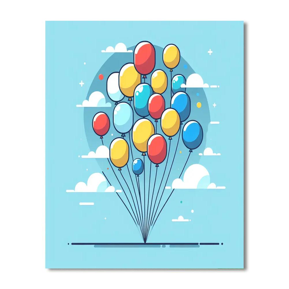 Colorful Rainbow Balloon Festival Painting By Numbers Kit