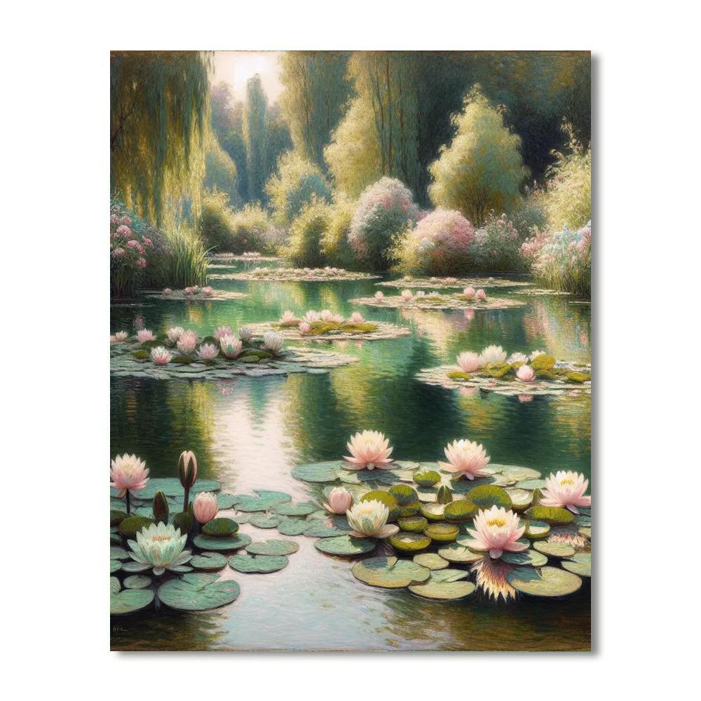 Tranquil Water Lily Reflection Paint By Number