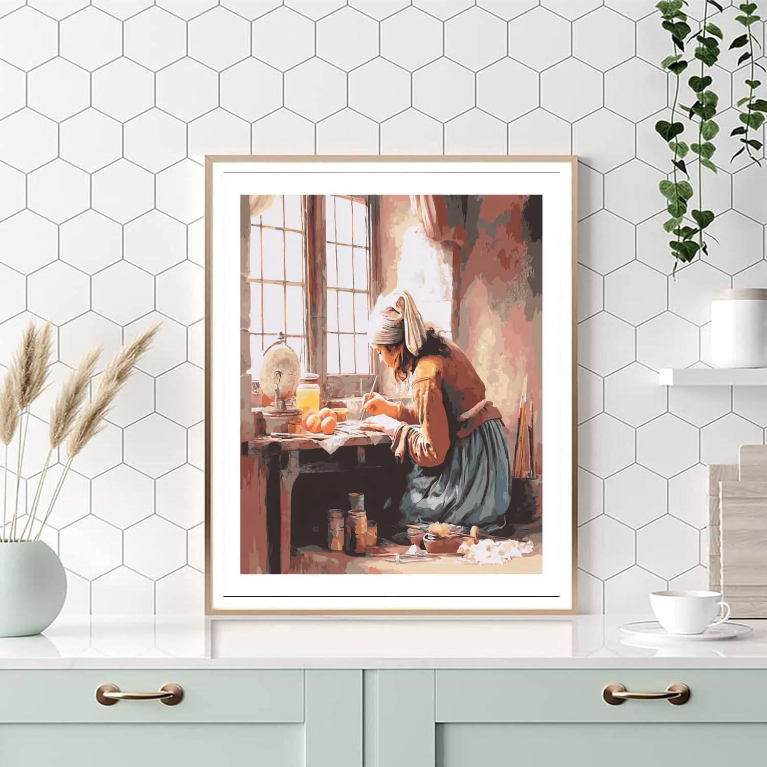 Vermeer Inspired Vermeer's Domestic Bliss  Paint By Number