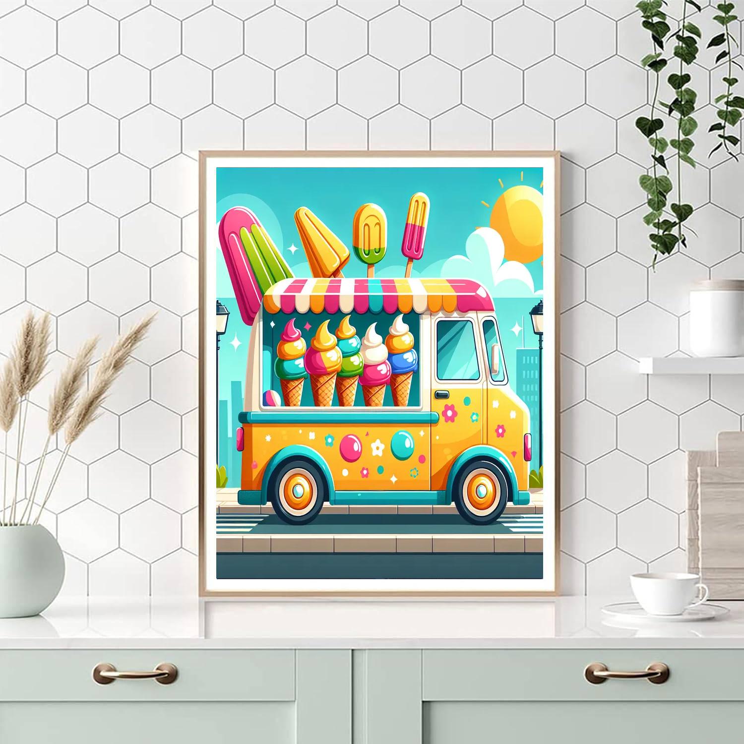 Ice Cream Truck Delight DIY Paint By Numbers