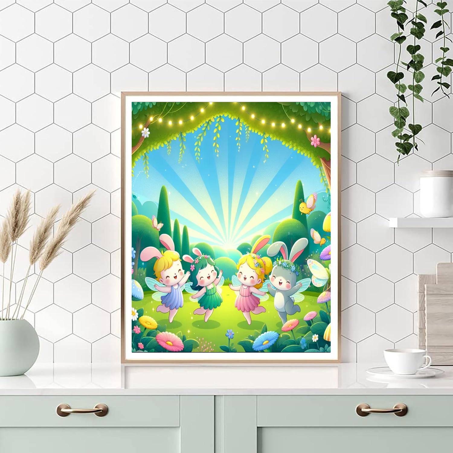 Magical Garden Frolic Paint By Numbers Art
