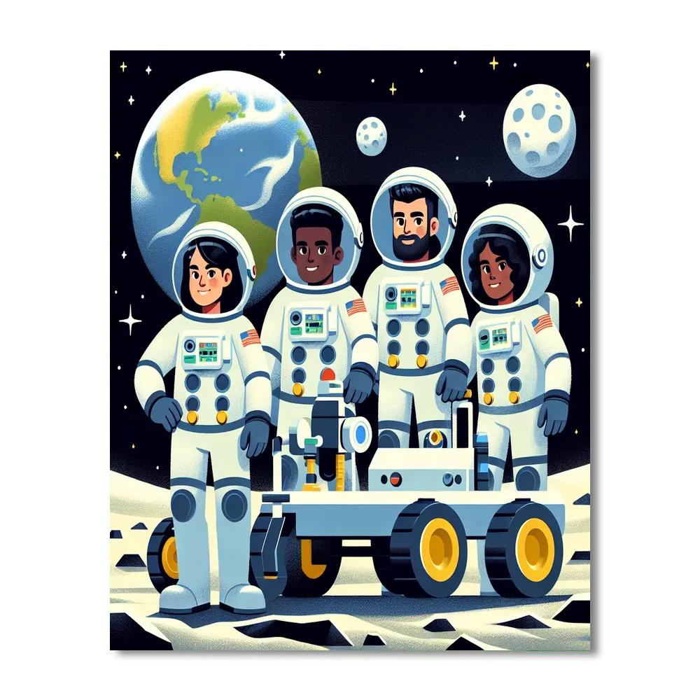 Lunar Astronaut Journey DIY Paint By Numbers