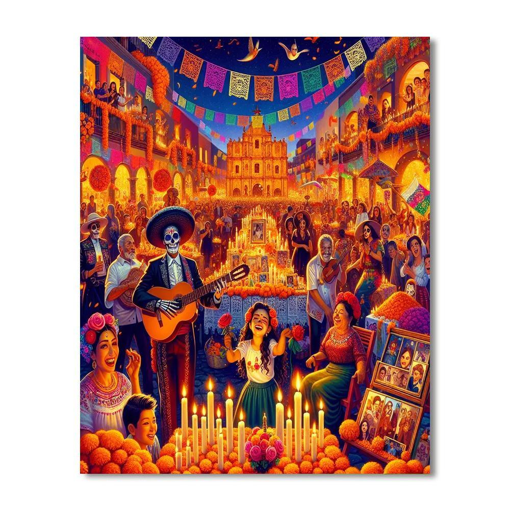Oaxaca Day Of The Dead Festival Painting Number Kit