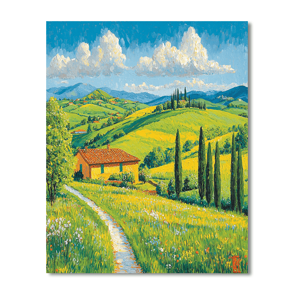 Camille Pissarro Inspired Tuscany In Spring  Paint By Color