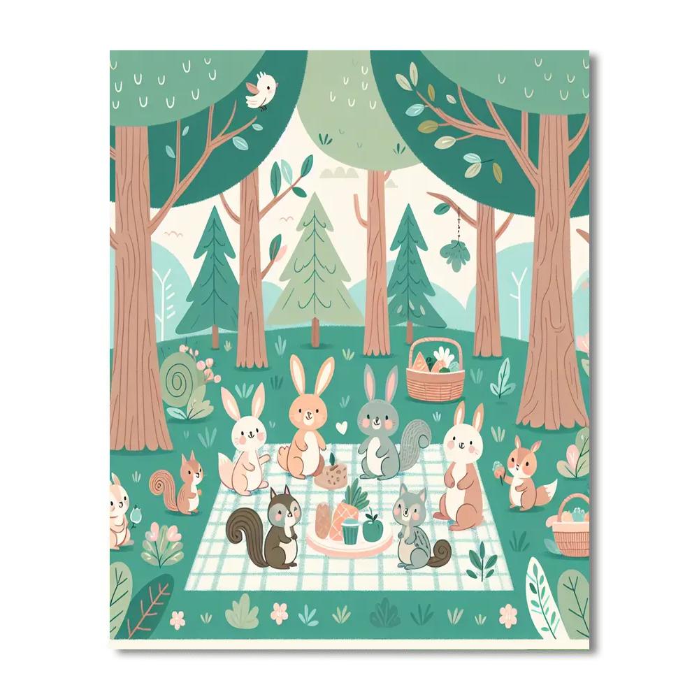 Woodland Friends Picnic Paint By Number