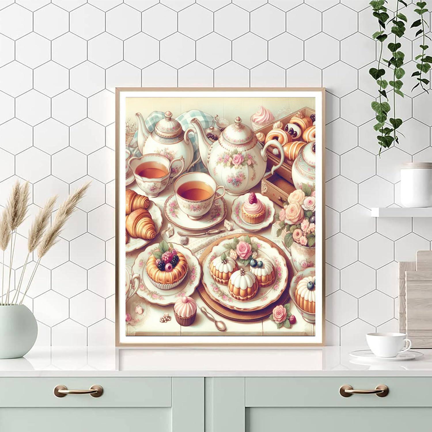 Vintage Tea Party Delight Numbered Painting Kits