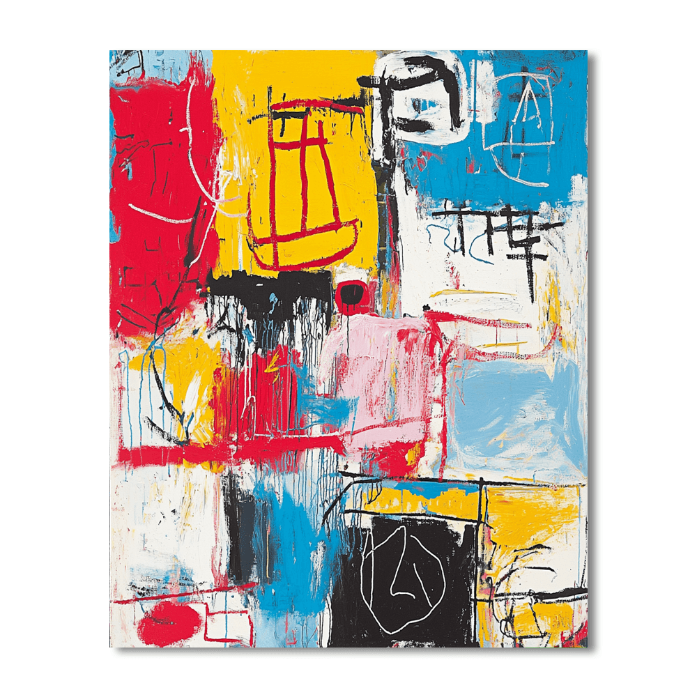 Jean-Michel Basquiat Inspired Colorful Connections  Painting By Numbers Kit