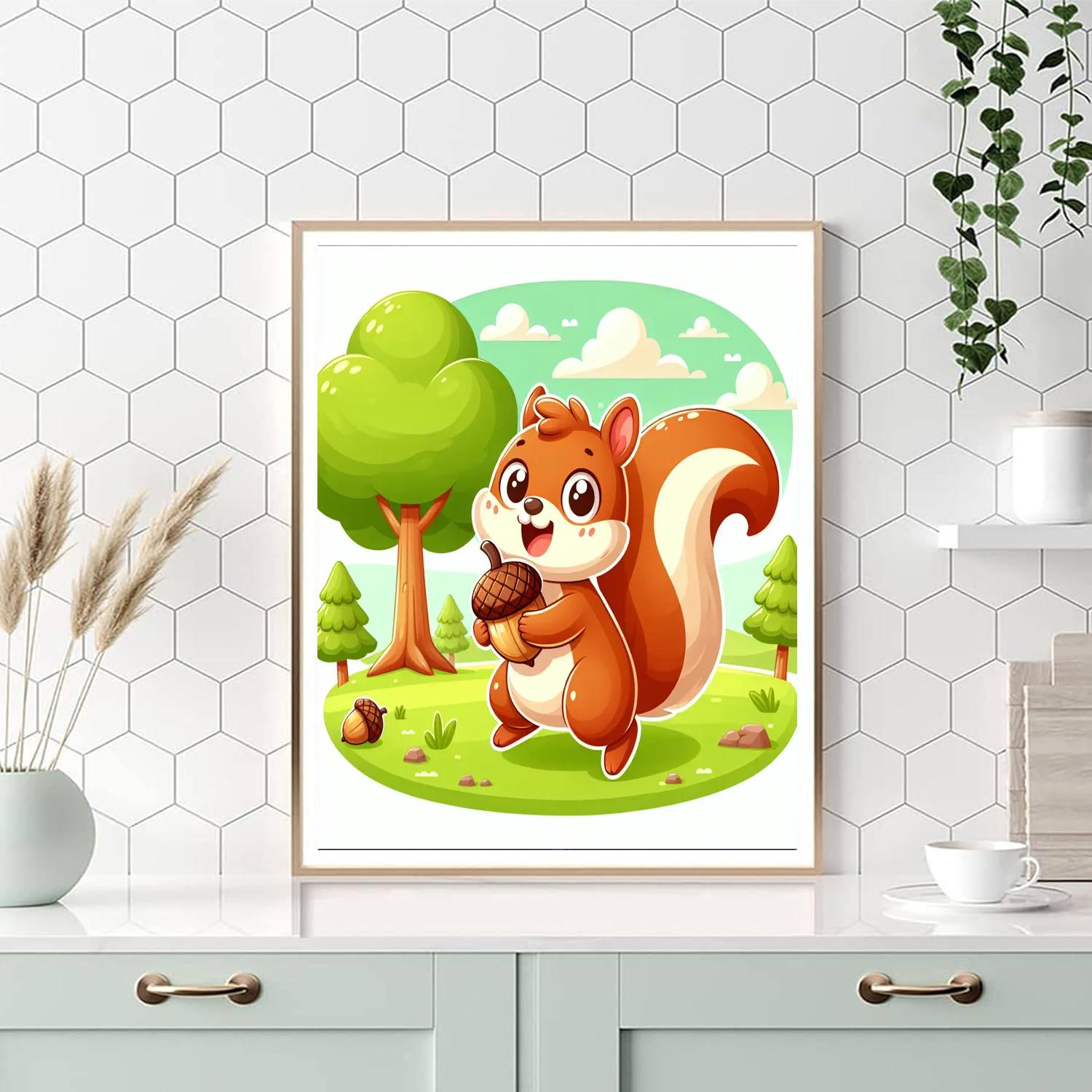 Bold Brave Squirrel Paint By Numbers Art