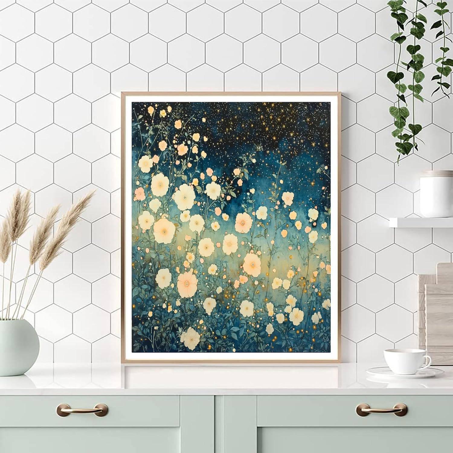 Utagawa Hiroshige Inspired Celestial Blossom Dance  Number Painting