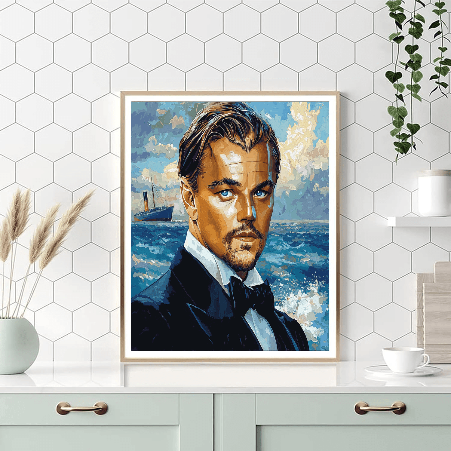 Leonardo Dicaprio: The Navigating Star Of Titanic Dreams Painting Number Kit