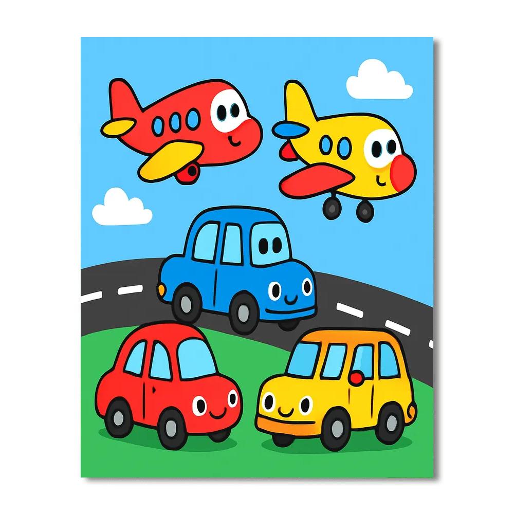 Transport Exploration Numbered Painting Kits