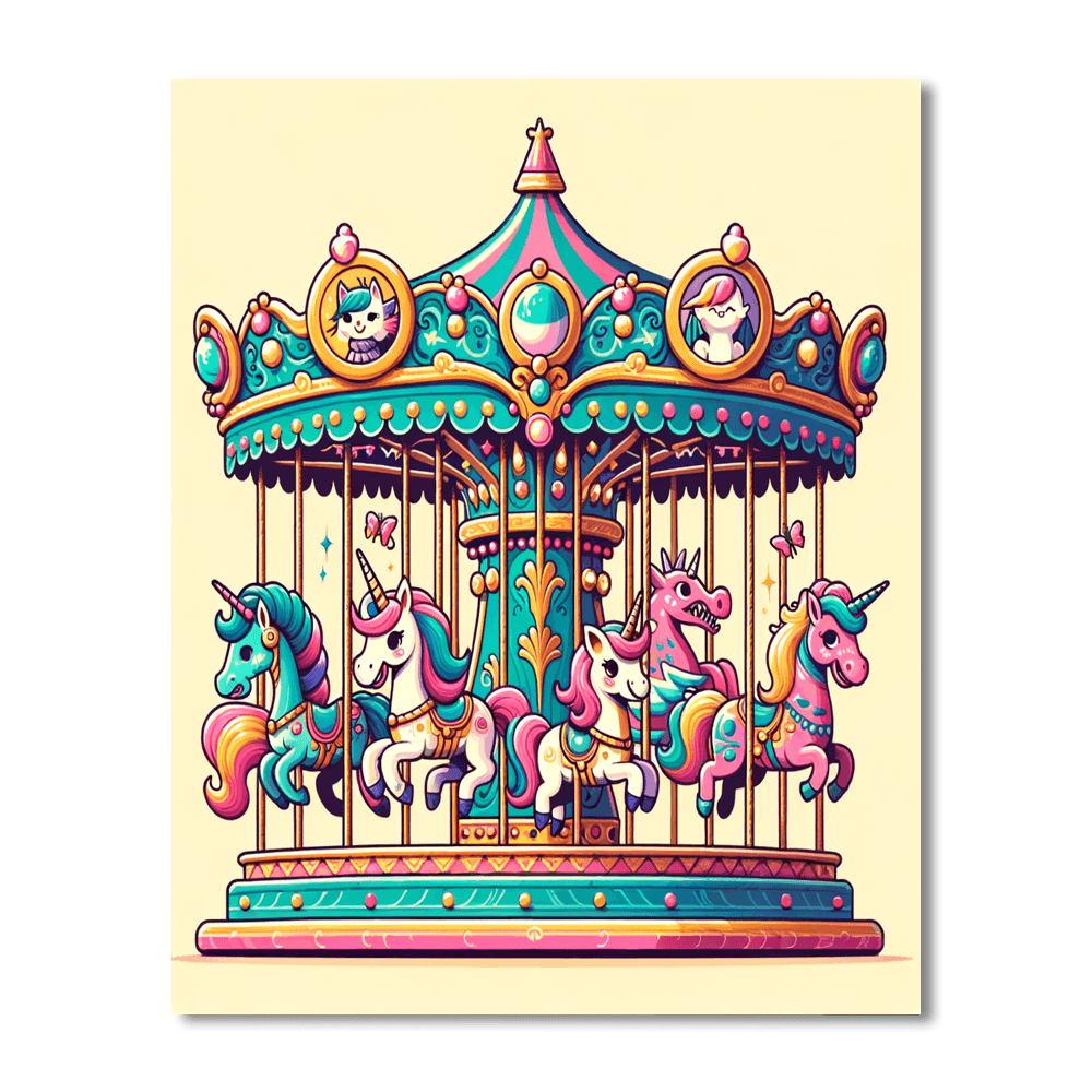 Fairy Tale Carousel Painting By Numbers Kit