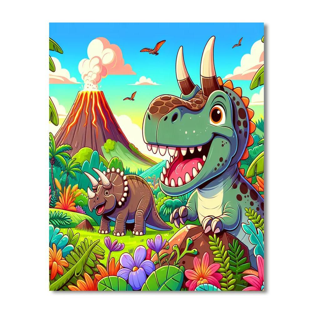 Dino Adventure World Paint By Numbers Kits