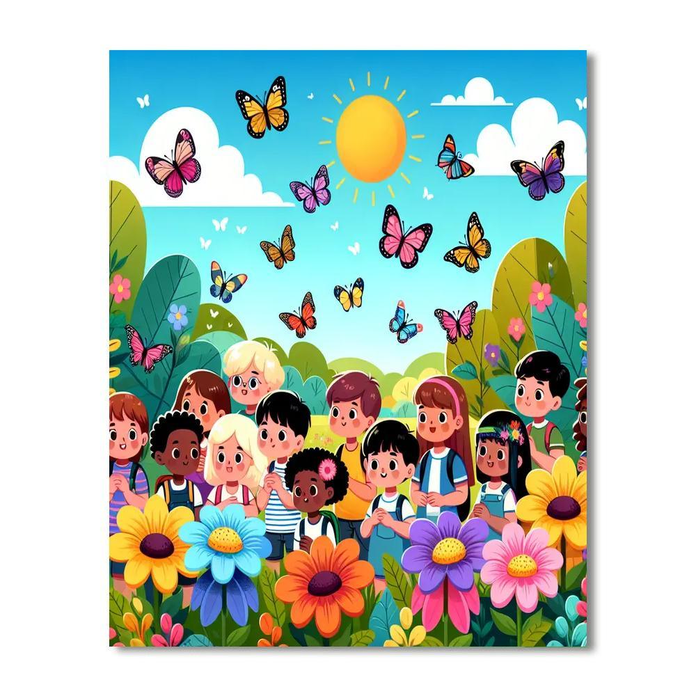 Dreamy Butterfly Haven Painting Number Kit