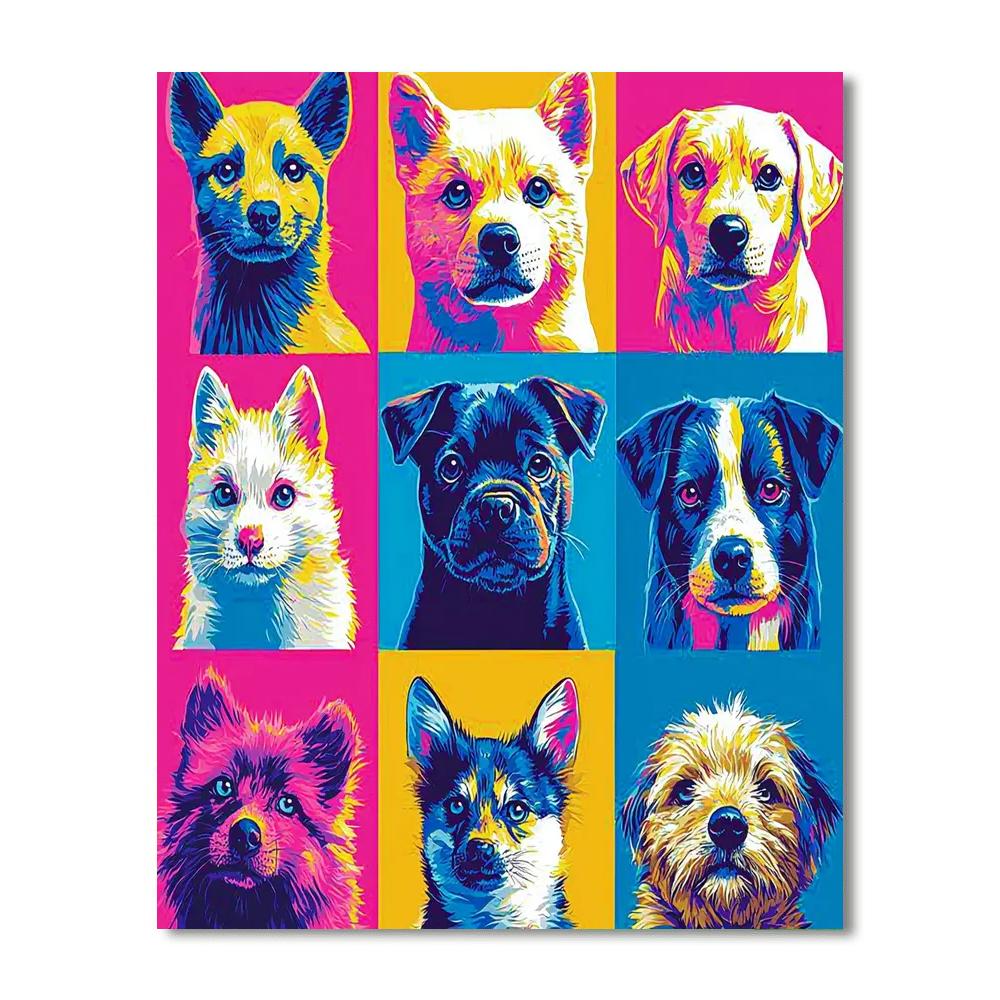 Andy Warhol Inspired Colorful Animal Portraits  Paint By Numbers