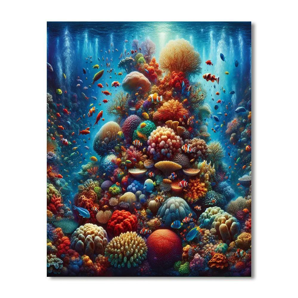 Radiant Coral Symphony Paint By Numbers Art