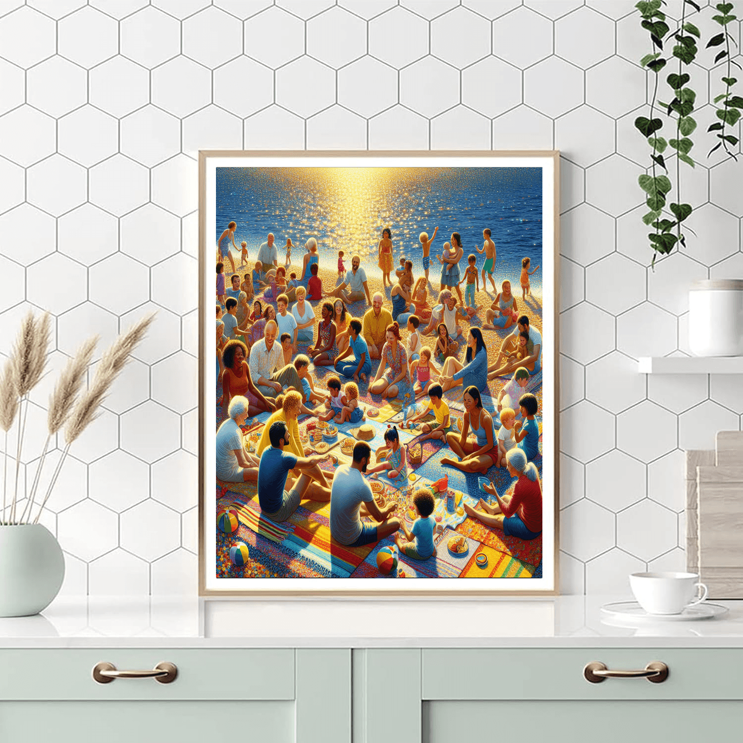 Joyful Seaside Picnic Painting By Numbers Kit