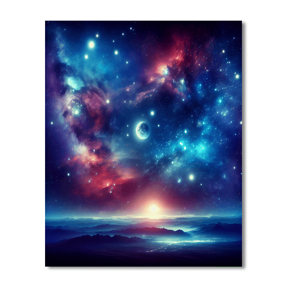 Cosmic Starry Night Number Painting